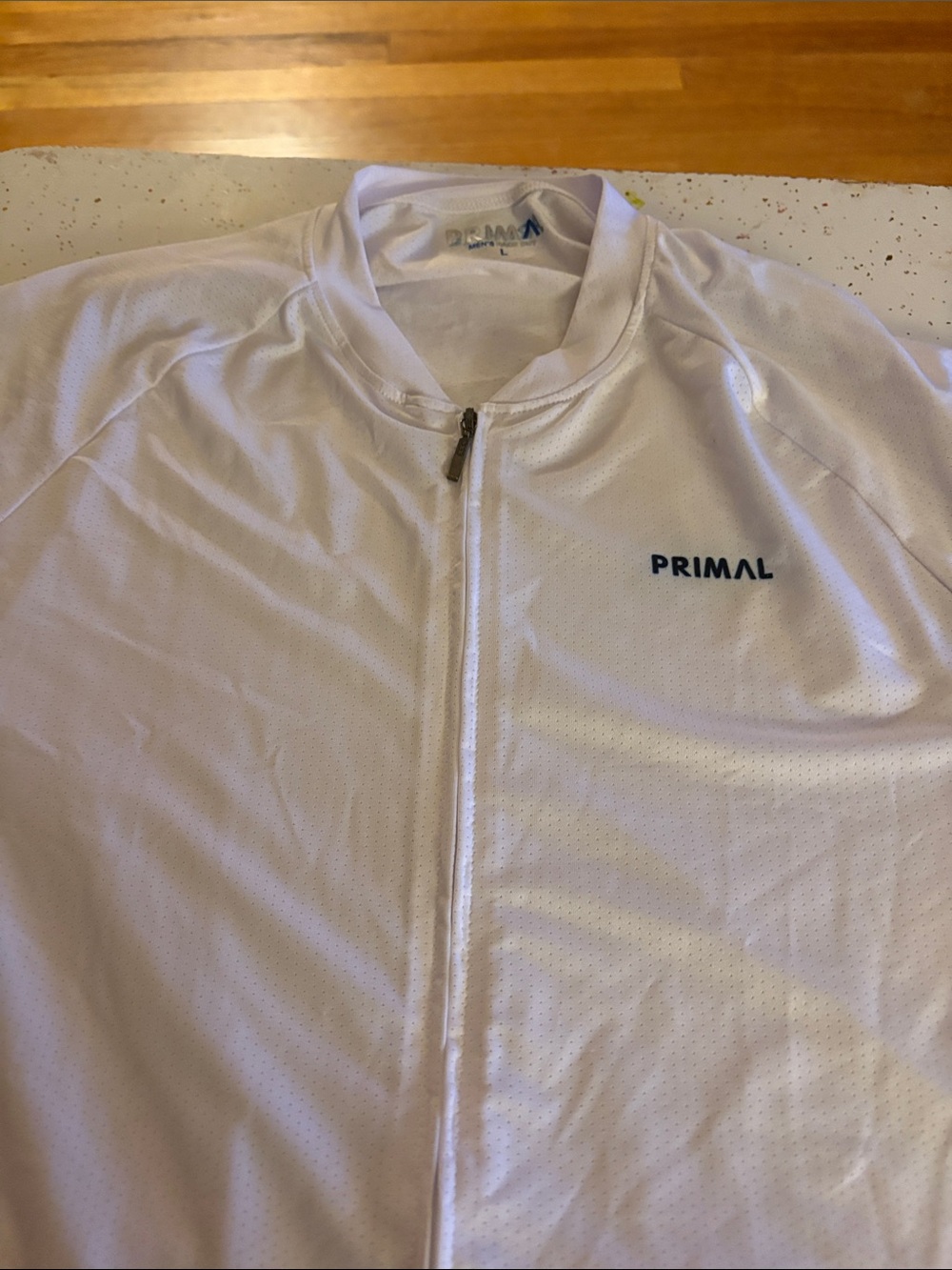 Primal Men’s White Zip-Front Cycling shirt